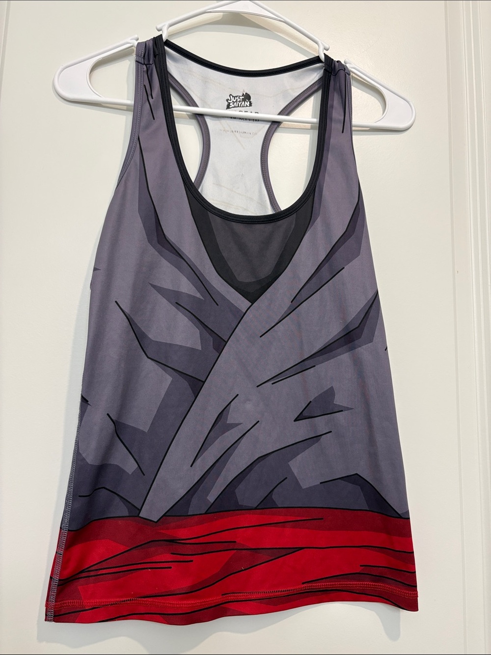 Gray & Red Graphic ‘Black Goku’ Dragonball Z Small Racerback Tank Top